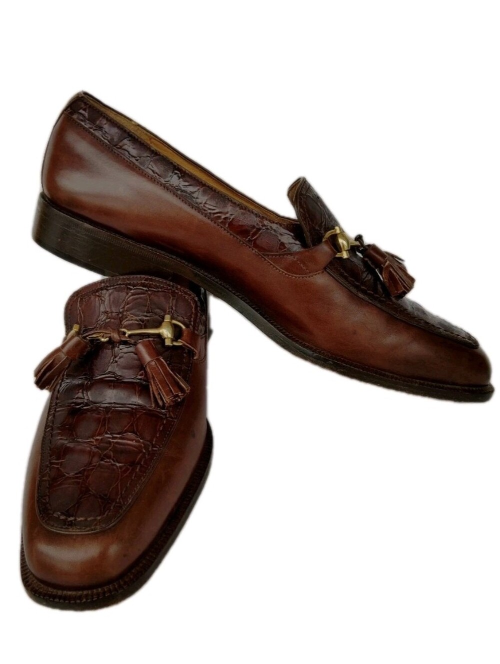 Caporicci Genuine Cayman Horsebit Tassel Loafers Size 8.5 ⬇️READ DESCRIPTION⬇️. - Picture 2 of 16